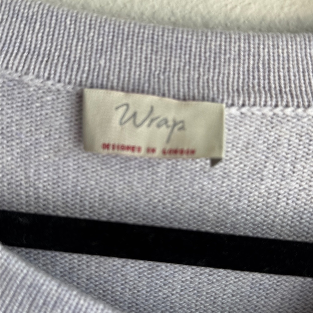 Wrap London Zip Up Lilac Purple 100% Cashmere Sweater size US 10 - Picture 2 of 7